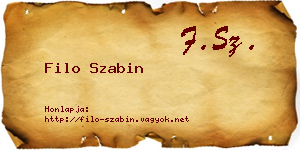 Filo Szabin névjegykártya
