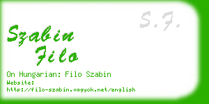 szabin filo business card